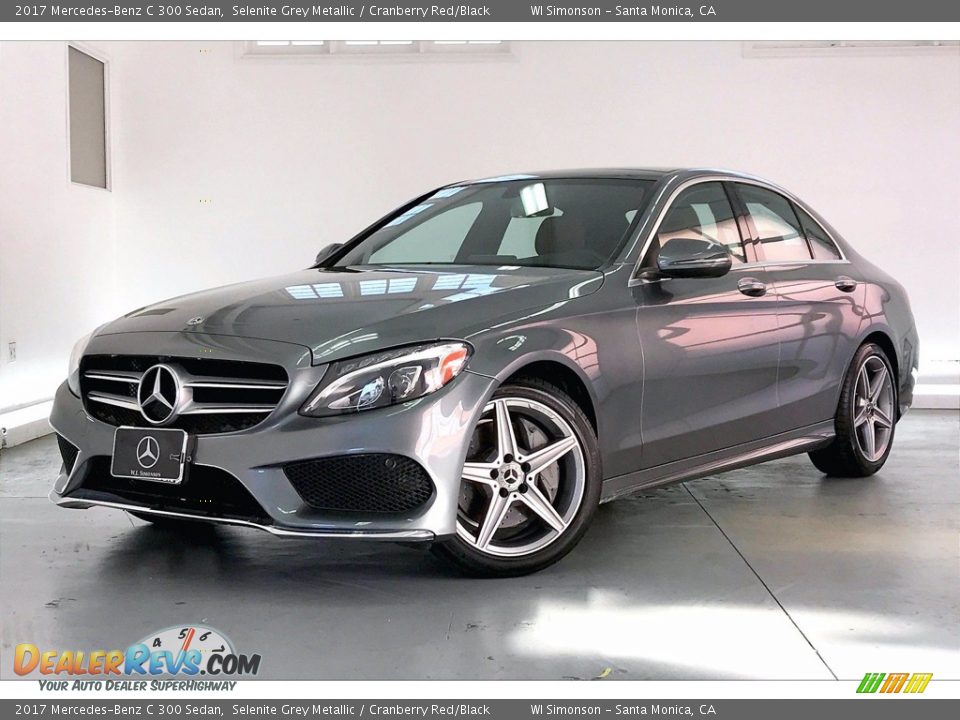 2017 Mercedes-Benz C 300 Sedan Selenite Grey Metallic / Cranberry Red/Black Photo #12