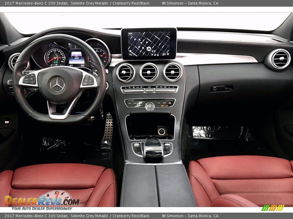 2017 Mercedes-Benz C 300 Sedan Selenite Grey Metallic / Cranberry Red/Black Photo #15