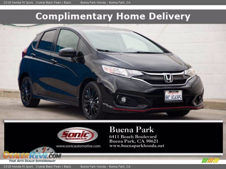 2018 Honda Fit Sport Crystal Black Pearl / Black Photo #1