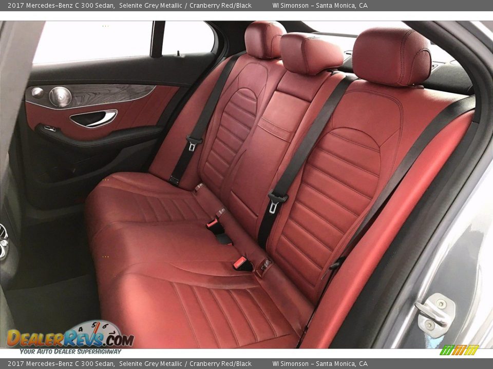 2017 Mercedes-Benz C 300 Sedan Selenite Grey Metallic / Cranberry Red/Black Photo #20