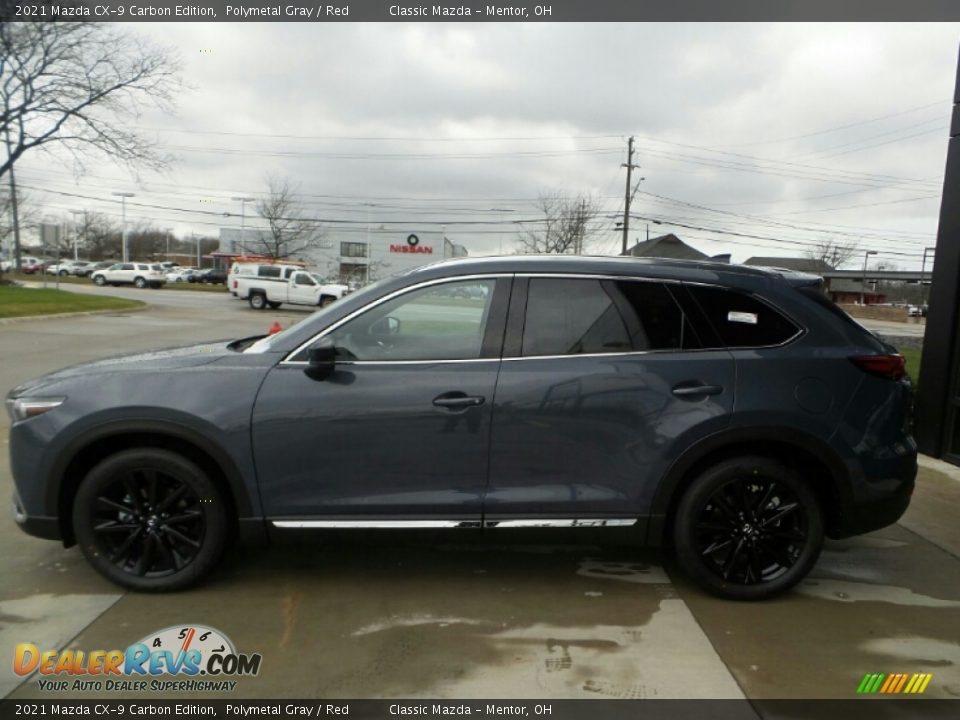 2021 Mazda CX-9 Carbon Edition Polymetal Gray / Red Photo #3