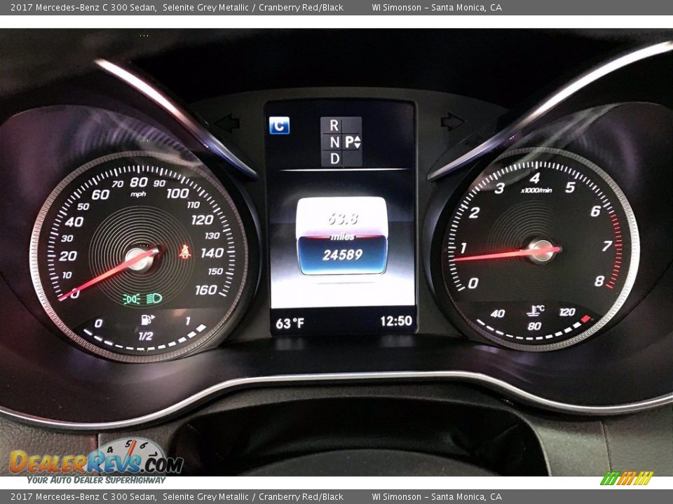 2017 Mercedes-Benz C 300 Sedan Selenite Grey Metallic / Cranberry Red/Black Photo #23
