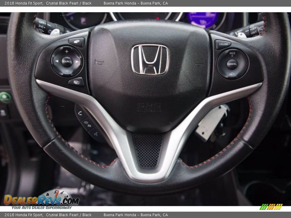 2018 Honda Fit Sport Crystal Black Pearl / Black Photo #11