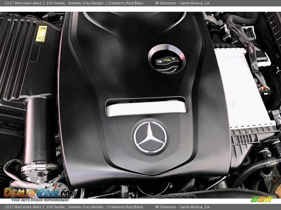 2017 Mercedes-Benz C 300 Sedan Selenite Grey Metallic / Cranberry Red/Black Photo #32