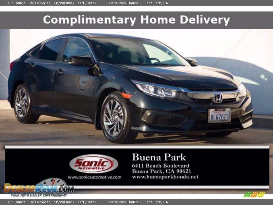 2017 Honda Civic EX Sedan Crystal Black Pearl / Black Photo #1