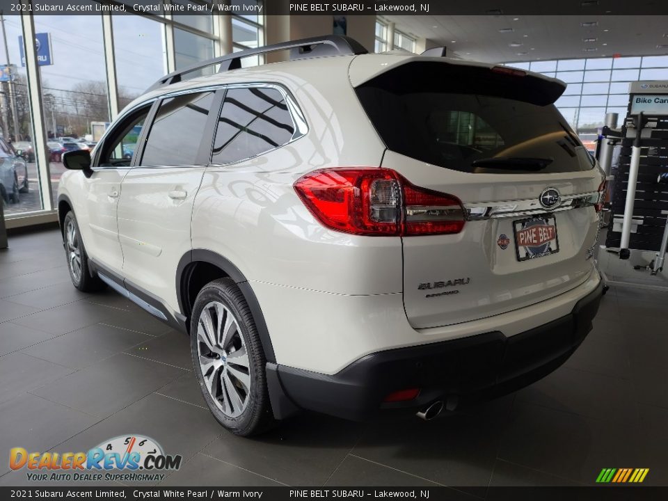 2021 Subaru Ascent Limited Crystal White Pearl / Warm Ivory Photo #6