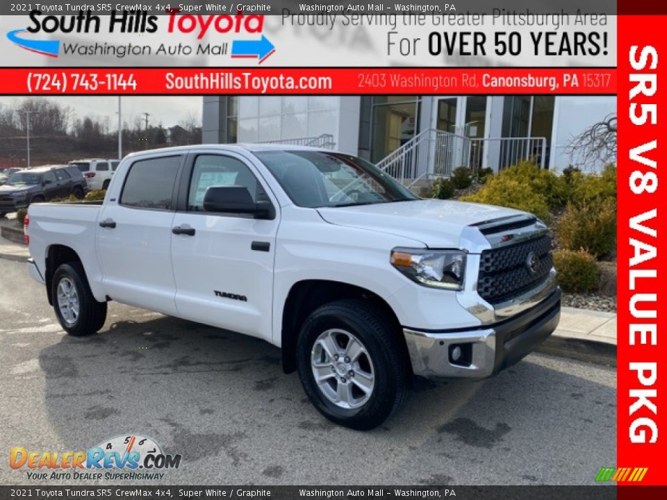 2021 Toyota Tundra SR5 CrewMax 4x4 Super White / Graphite Photo #1