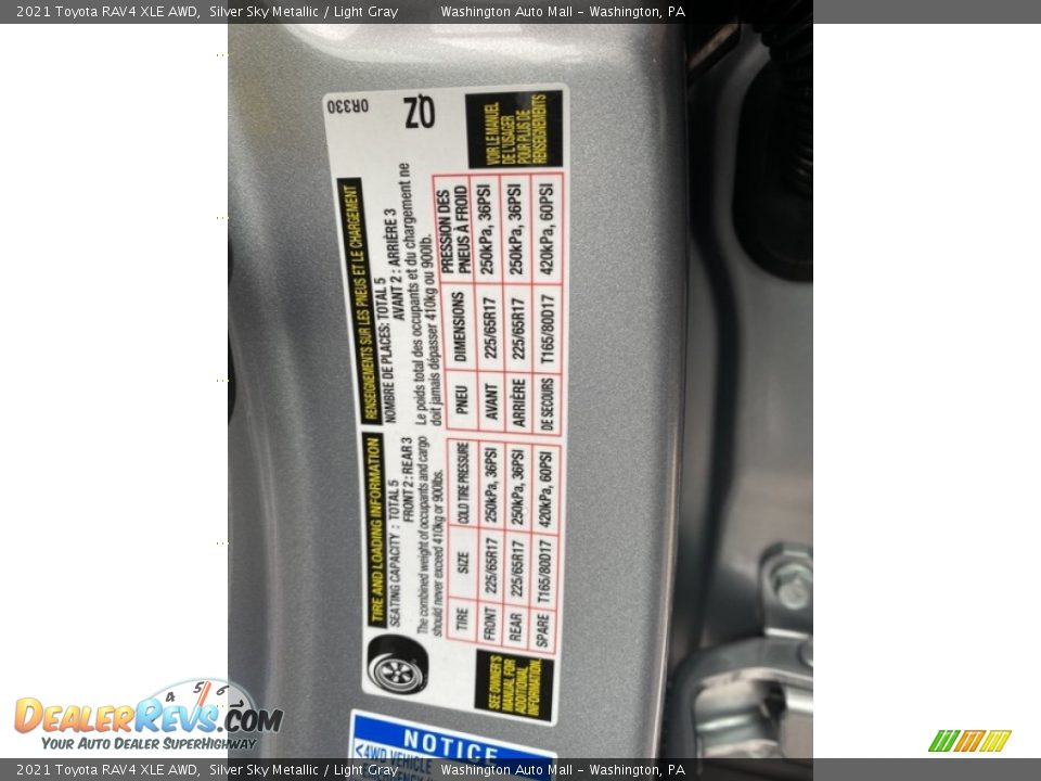 2021 Toyota RAV4 XLE AWD Silver Sky Metallic / Light Gray Photo #32