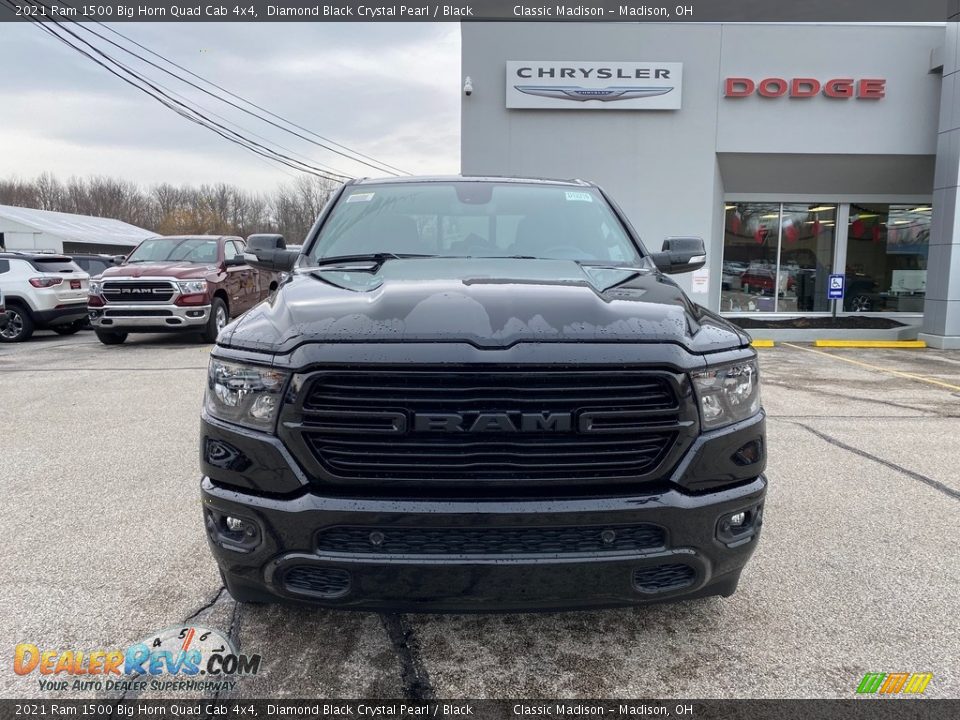 2021 Ram 1500 Big Horn Quad Cab 4x4 Diamond Black Crystal Pearl / Black Photo #7