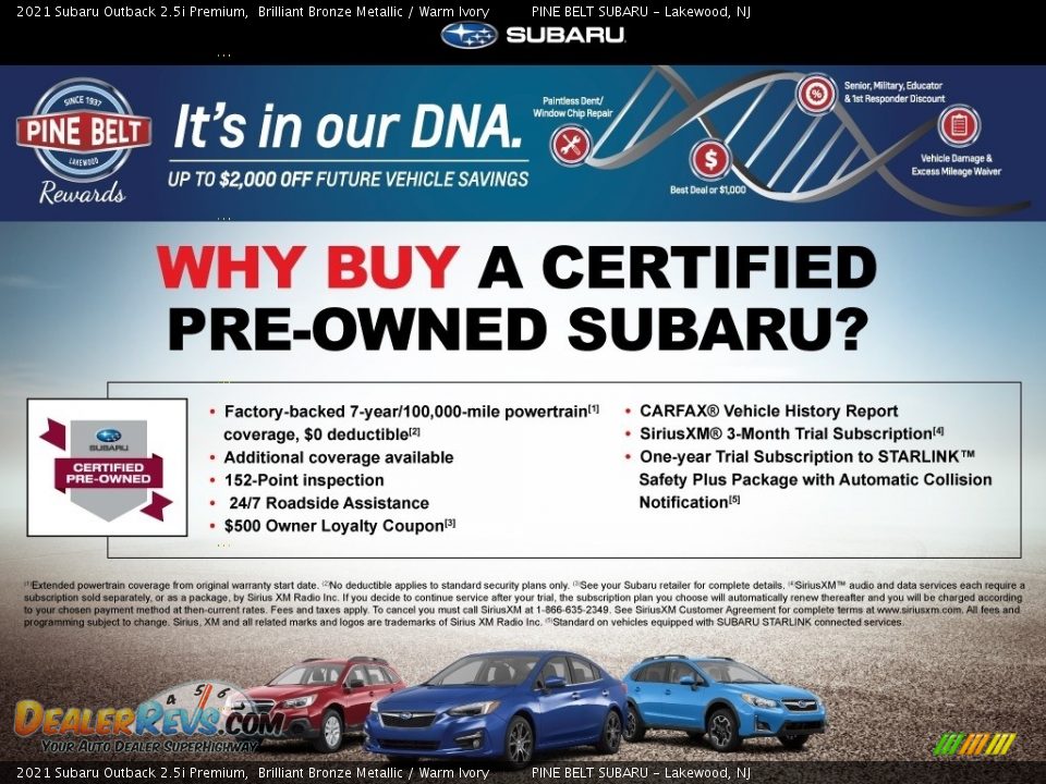 Dealer Info of 2021 Subaru Outback 2.5i Premium Photo #5