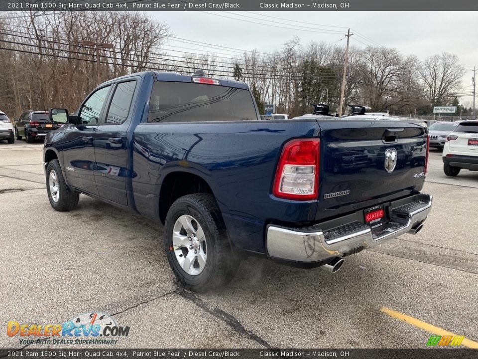 2021 Ram 1500 Big Horn Quad Cab 4x4 Patriot Blue Pearl / Diesel Gray/Black Photo #9
