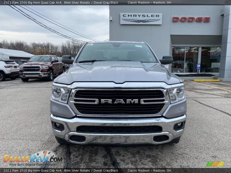 2021 Ram 1500 Big Horn Quad Cab 4x4 Billet Silver Metallic / Diesel Gray/Black Photo #7
