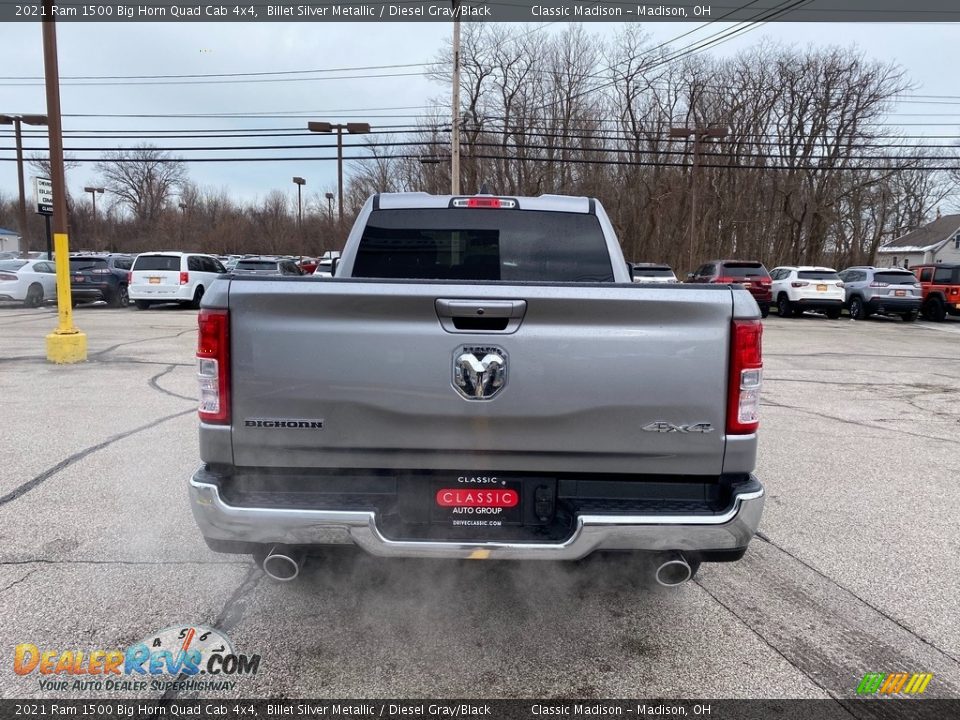 2021 Ram 1500 Big Horn Quad Cab 4x4 Billet Silver Metallic / Diesel Gray/Black Photo #10