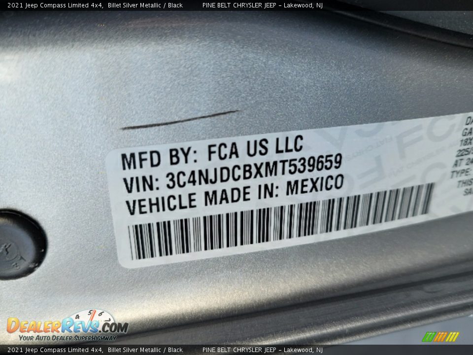 2021 Jeep Compass Limited 4x4 Billet Silver Metallic / Black Photo #14