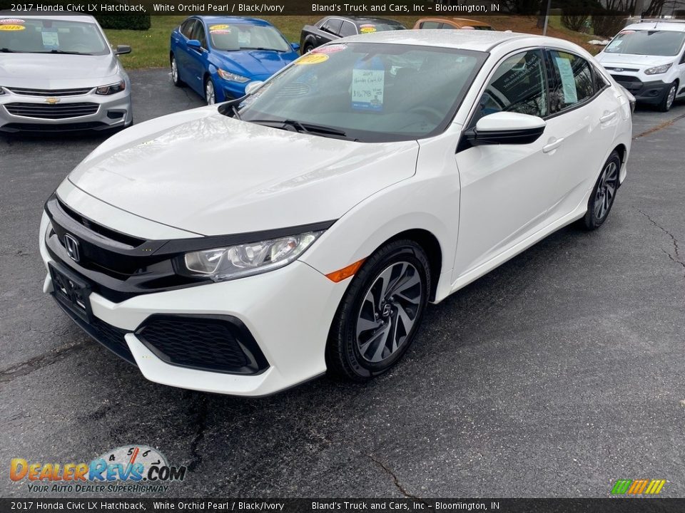 2017 Honda Civic LX Hatchback White Orchid Pearl / Black/Ivory Photo #2