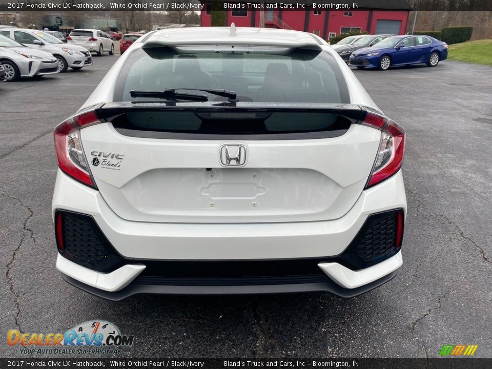 2017 Honda Civic LX Hatchback White Orchid Pearl / Black/Ivory Photo #7