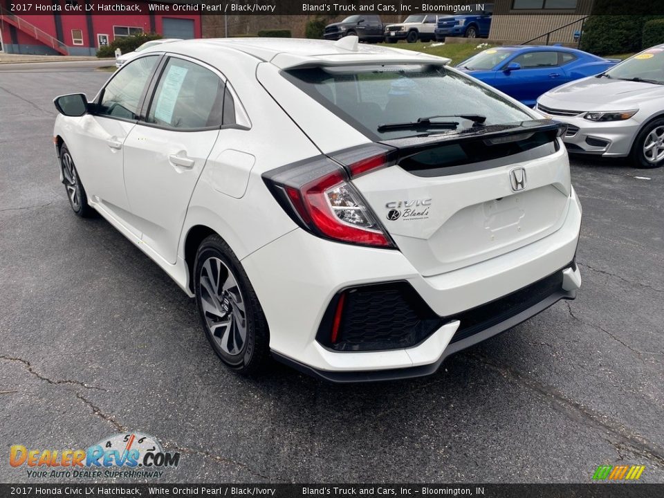 2017 Honda Civic LX Hatchback White Orchid Pearl / Black/Ivory Photo #8