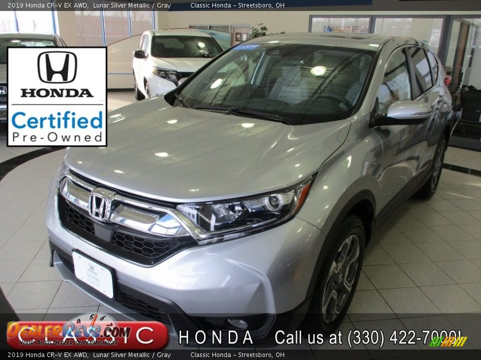 2019 Honda CR-V EX AWD Lunar Silver Metallic / Gray Photo #1