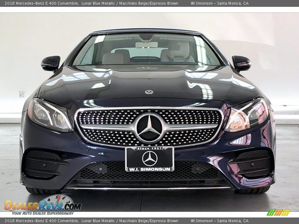 2018 Mercedes-Benz E 400 Convertible Lunar Blue Metallic / Macchiato Beige/Espresso Brown Photo #2