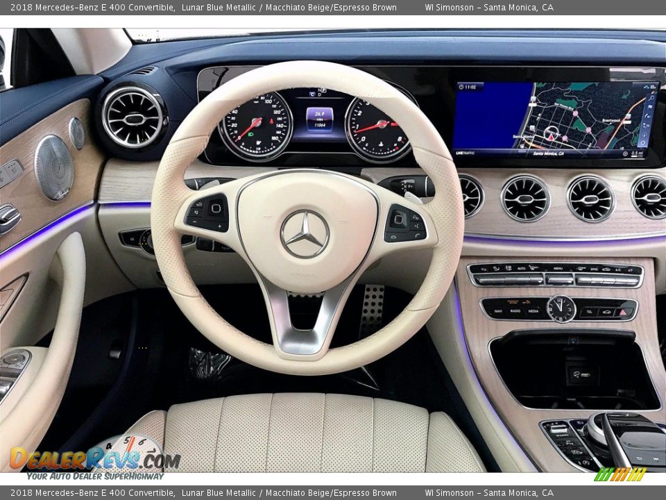 2018 Mercedes-Benz E 400 Convertible Lunar Blue Metallic / Macchiato Beige/Espresso Brown Photo #4