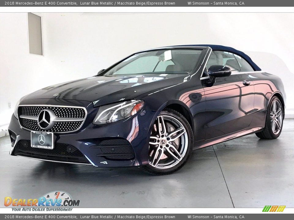 2018 Mercedes-Benz E 400 Convertible Lunar Blue Metallic / Macchiato Beige/Espresso Brown Photo #12