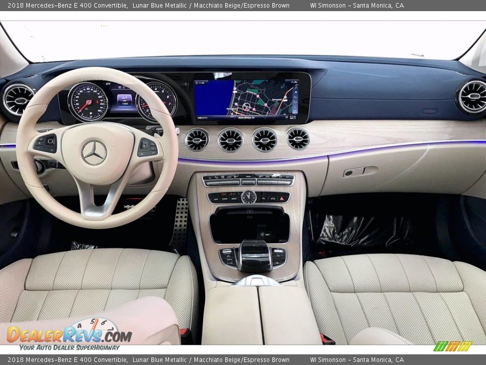 2018 Mercedes-Benz E 400 Convertible Lunar Blue Metallic / Macchiato Beige/Espresso Brown Photo #15