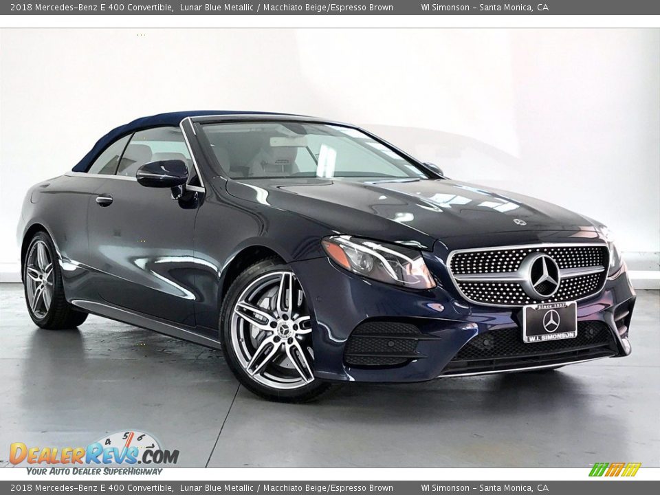 2018 Mercedes-Benz E 400 Convertible Lunar Blue Metallic / Macchiato Beige/Espresso Brown Photo #34