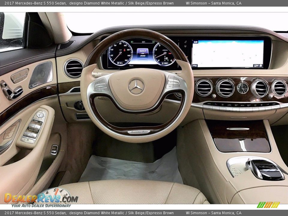 2017 Mercedes-Benz S 550 Sedan designo Diamond White Metallic / Silk Beige/Espresso Brown Photo #4