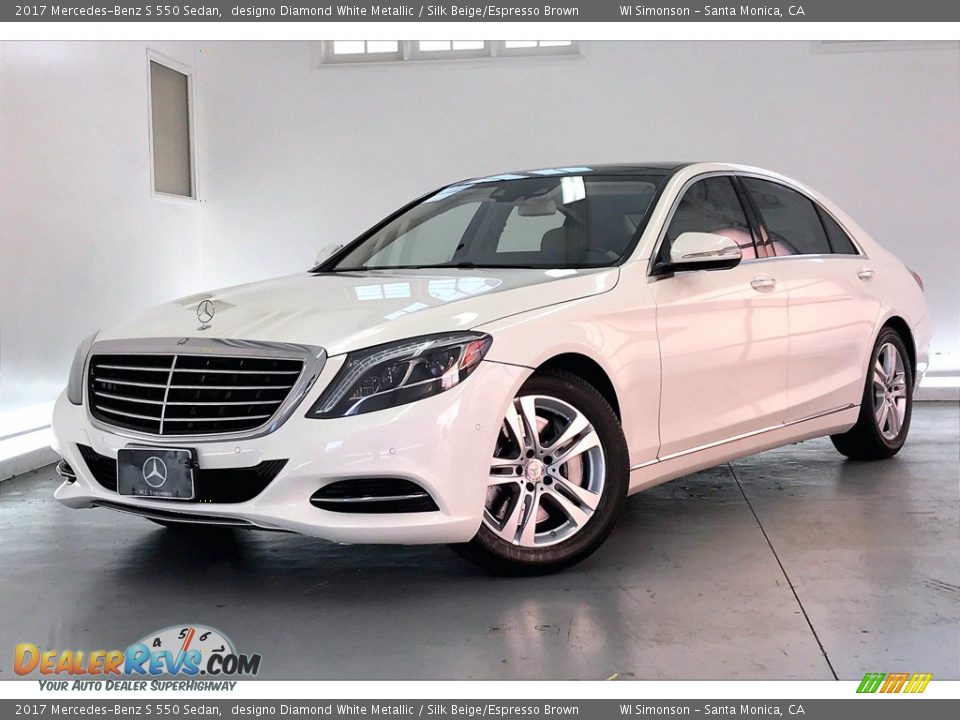 2017 Mercedes-Benz S 550 Sedan designo Diamond White Metallic / Silk Beige/Espresso Brown Photo #12