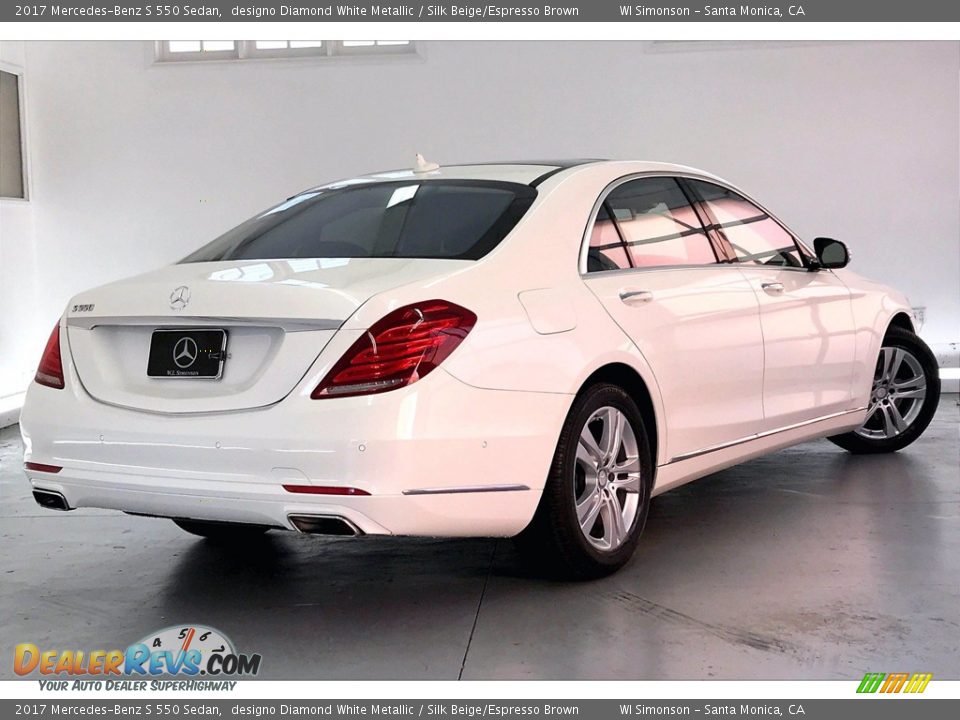 2017 Mercedes-Benz S 550 Sedan designo Diamond White Metallic / Silk Beige/Espresso Brown Photo #13