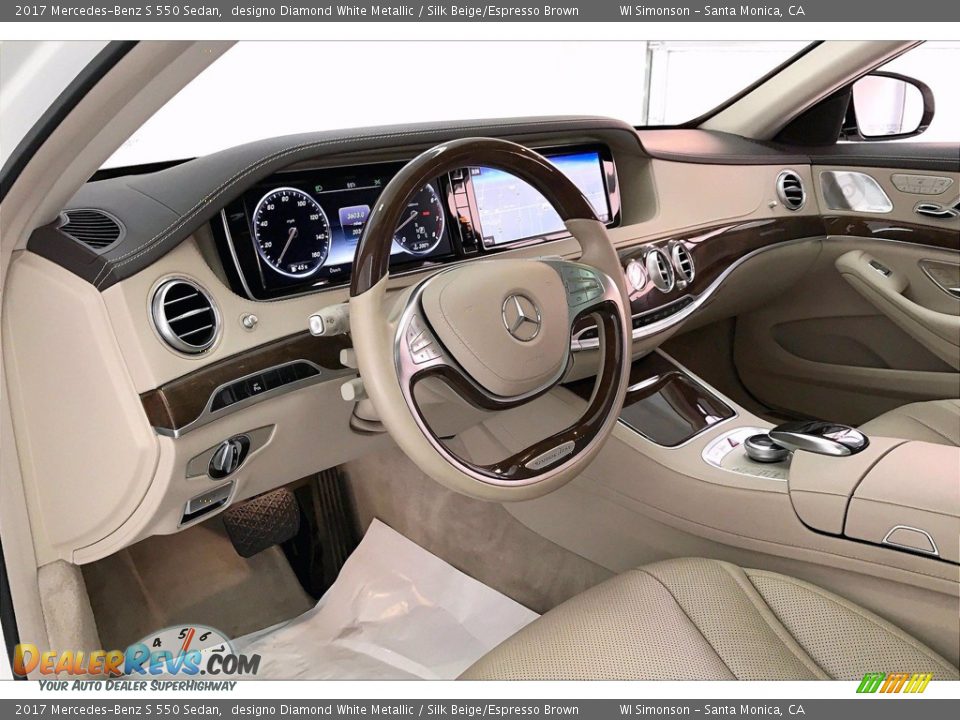 2017 Mercedes-Benz S 550 Sedan designo Diamond White Metallic / Silk Beige/Espresso Brown Photo #14