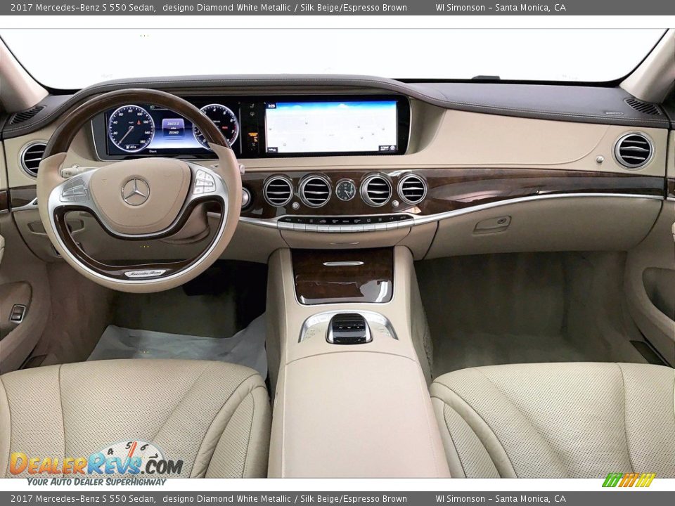 2017 Mercedes-Benz S 550 Sedan designo Diamond White Metallic / Silk Beige/Espresso Brown Photo #15