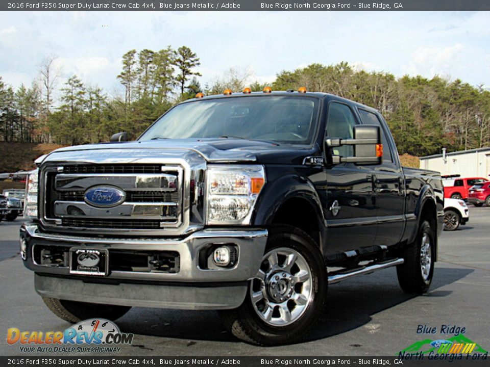 2016 Ford F350 Super Duty Lariat Crew Cab 4x4 Blue Jeans Metallic / Adobe Photo #1