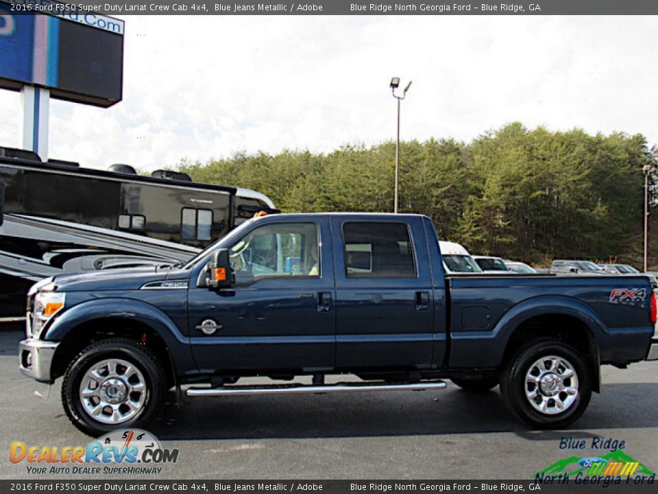 2016 Ford F350 Super Duty Lariat Crew Cab 4x4 Blue Jeans Metallic / Adobe Photo #2