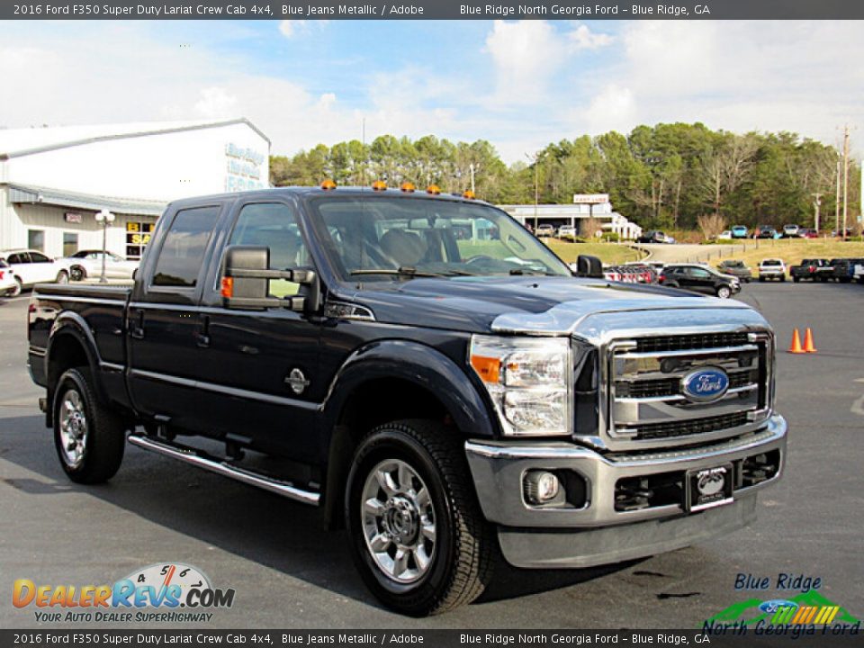 2016 Ford F350 Super Duty Lariat Crew Cab 4x4 Blue Jeans Metallic / Adobe Photo #7