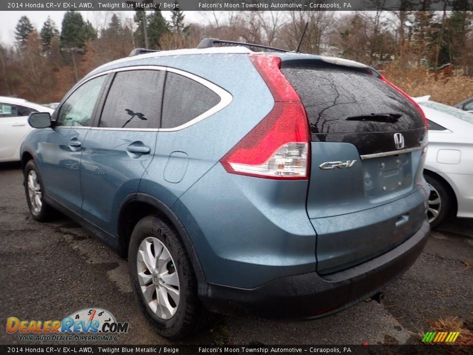 2014 Honda CR-V EX-L AWD Twilight Blue Metallic / Beige Photo #2