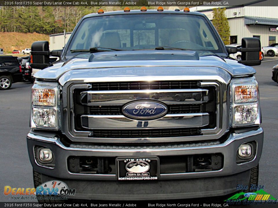 2016 Ford F350 Super Duty Lariat Crew Cab 4x4 Blue Jeans Metallic / Adobe Photo #8