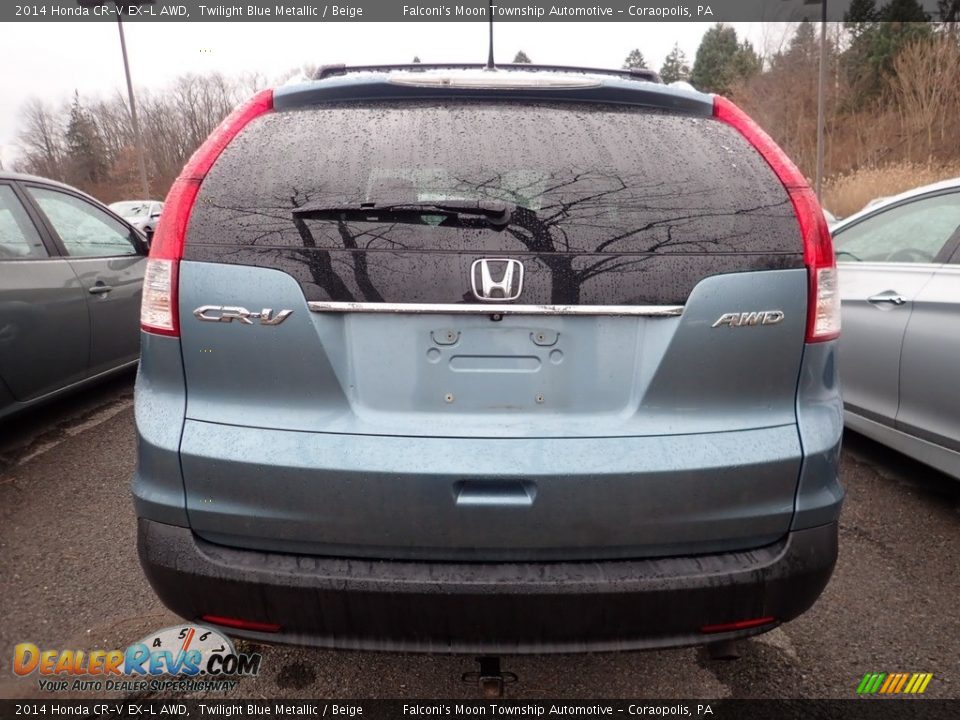 2014 Honda CR-V EX-L AWD Twilight Blue Metallic / Beige Photo #3