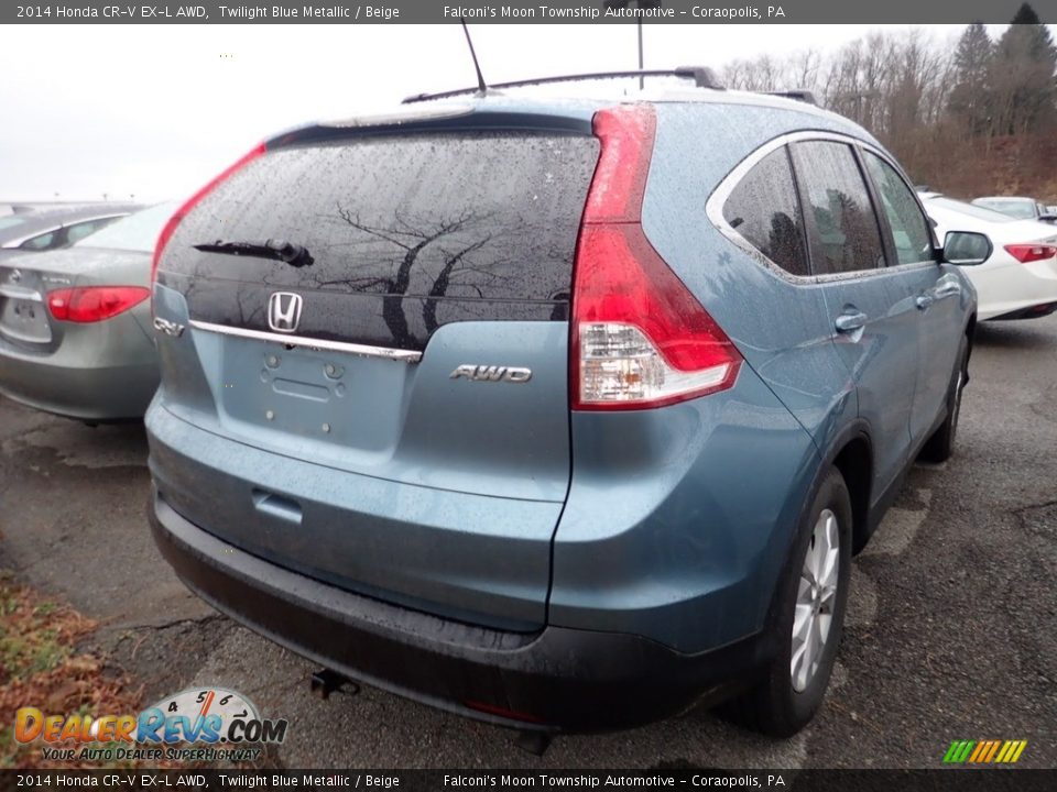 2014 Honda CR-V EX-L AWD Twilight Blue Metallic / Beige Photo #4