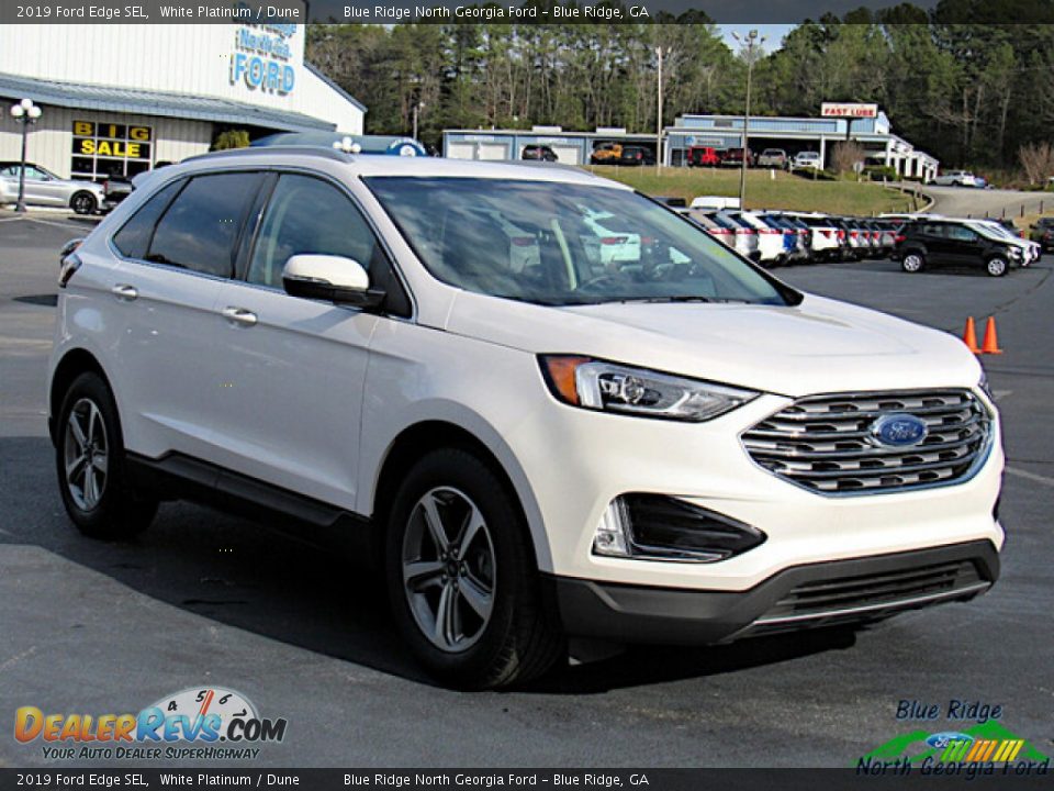 2019 Ford Edge SEL White Platinum / Dune Photo #7