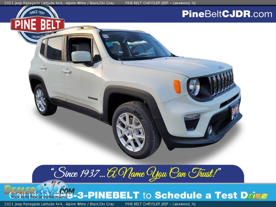 2021 Jeep Renegade Latitude 4x4 Alpine White / Black/Ski Gray Photo #1