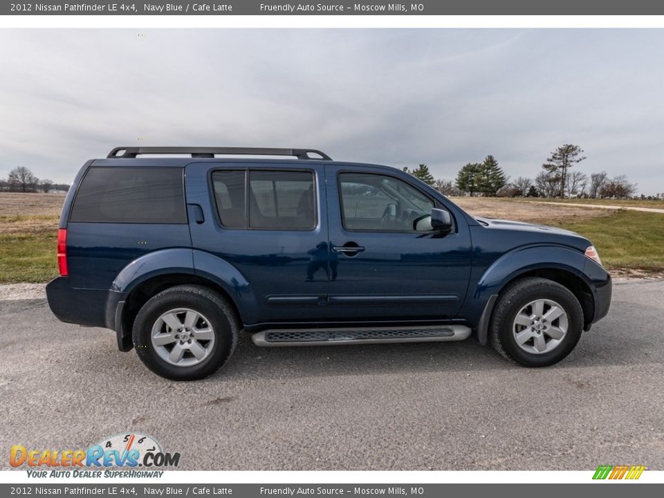 2012 Nissan Pathfinder LE 4x4 Navy Blue / Cafe Latte Photo #3