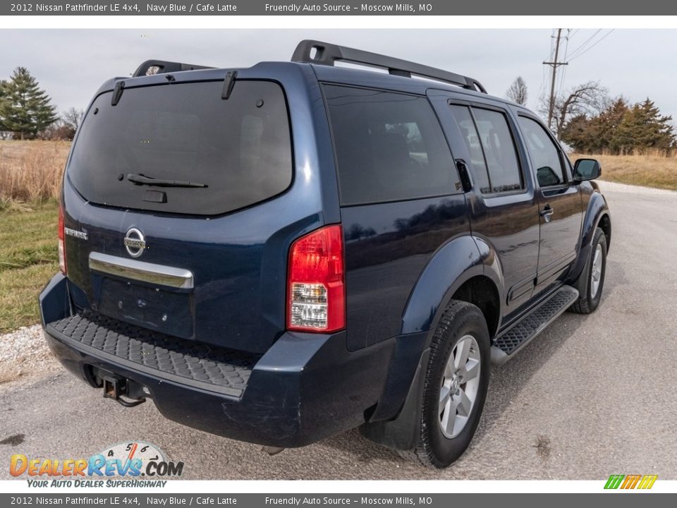 2012 Nissan Pathfinder LE 4x4 Navy Blue / Cafe Latte Photo #4