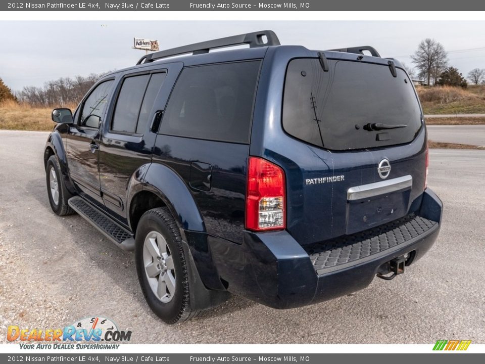 2012 Nissan Pathfinder LE 4x4 Navy Blue / Cafe Latte Photo #6