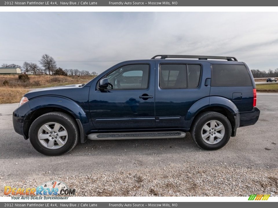 2012 Nissan Pathfinder LE 4x4 Navy Blue / Cafe Latte Photo #7