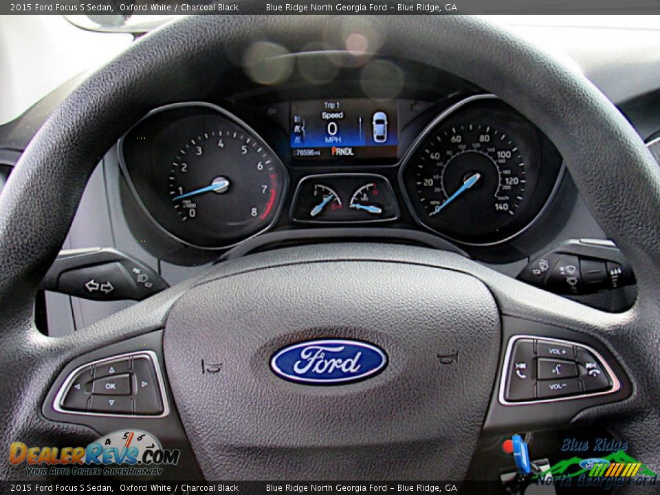 2015 Ford Focus S Sedan Oxford White / Charcoal Black Photo #16