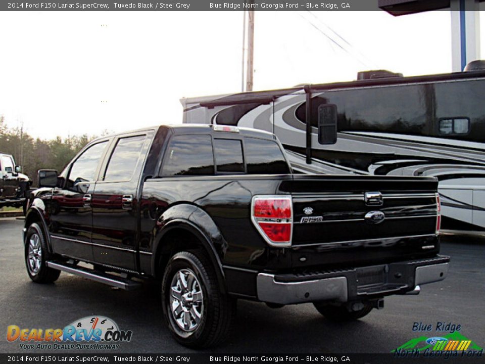 2014 Ford F150 Lariat SuperCrew Tuxedo Black / Steel Grey Photo #3