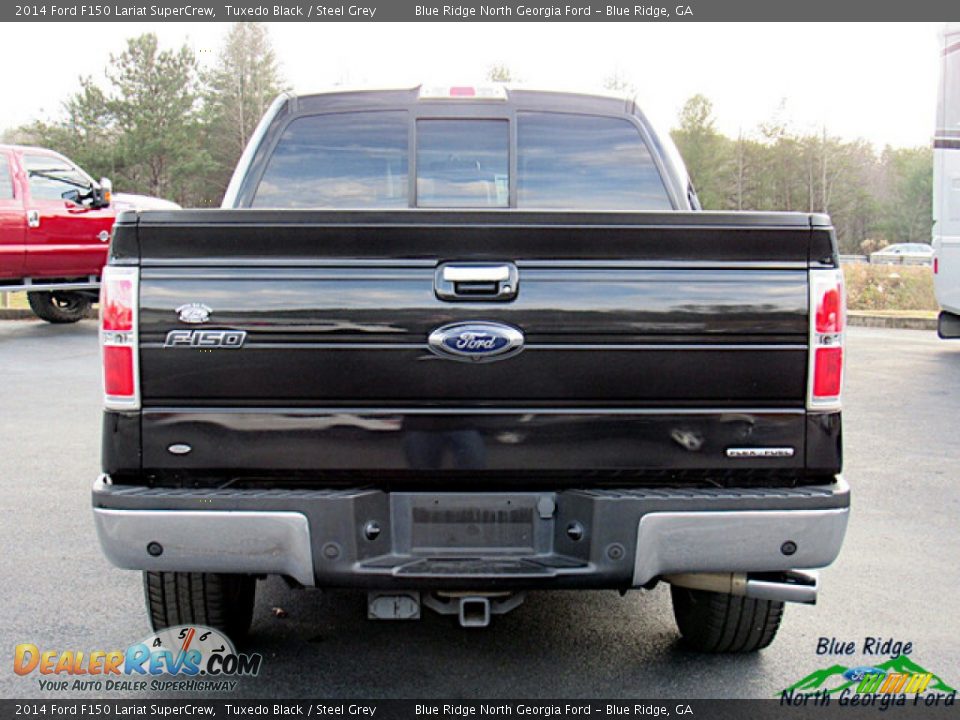 2014 Ford F150 Lariat SuperCrew Tuxedo Black / Steel Grey Photo #4