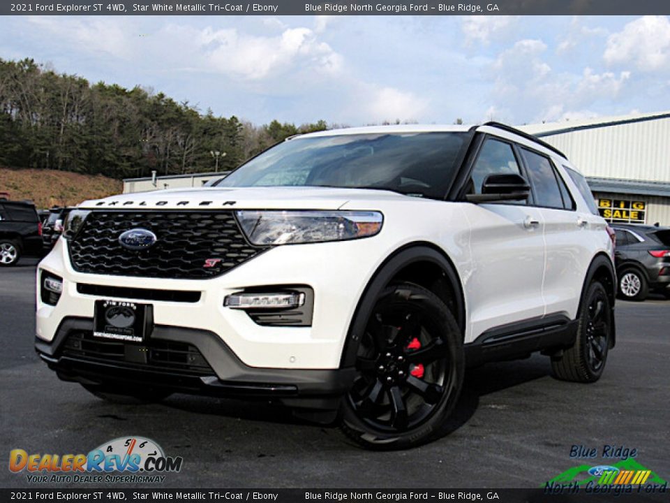 2021 Ford Explorer ST 4WD Star White Metallic Tri-Coat / Ebony Photo #1