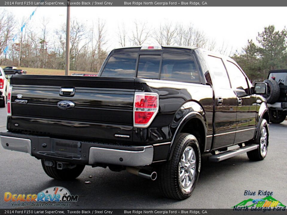 2014 Ford F150 Lariat SuperCrew Tuxedo Black / Steel Grey Photo #5